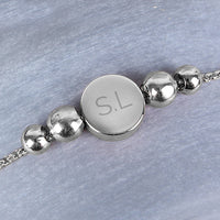 Personalised Silver Plated Initials Disc Bracelet