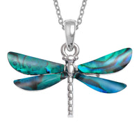 Paua Shell Blue Dragonfly Necklace