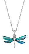 Paua Shell Blue Dragonfly Necklace