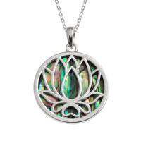 Paua Shell Waterlily/Lotus Flower Necklace