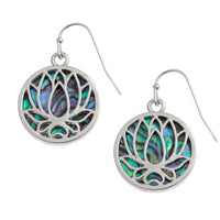 Paua Shell Waterlily/Lotus Flower Earrings