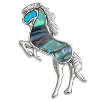 Paua Shell Horse Pin Badge