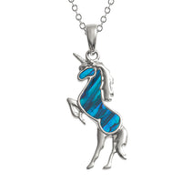 Paua Shell Blue Unicorn Necklace