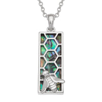 Paua Shell Honeycomb Bee Necklace