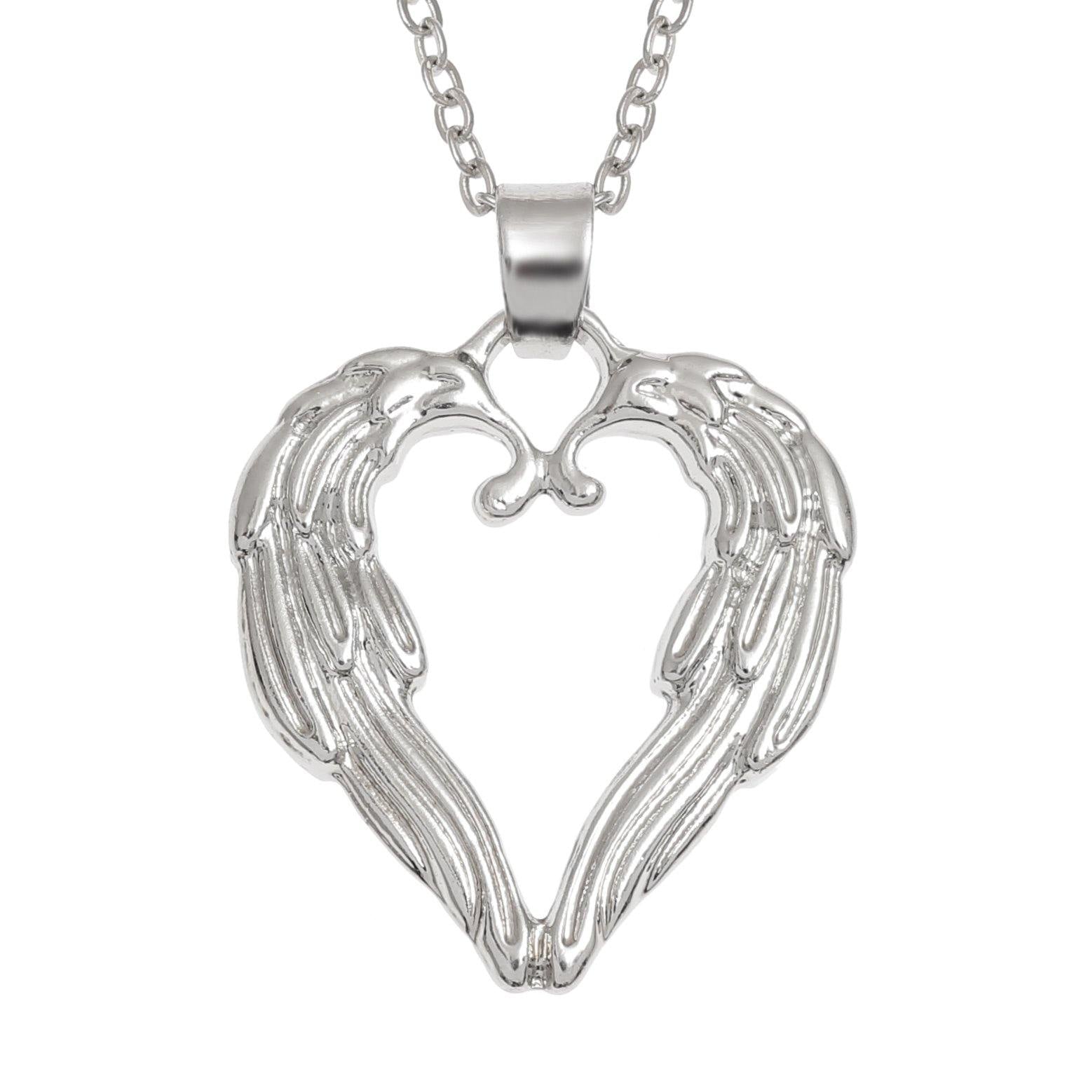 Rose Gold Heart & Silver Wings Necklace | Classy Women Collection
