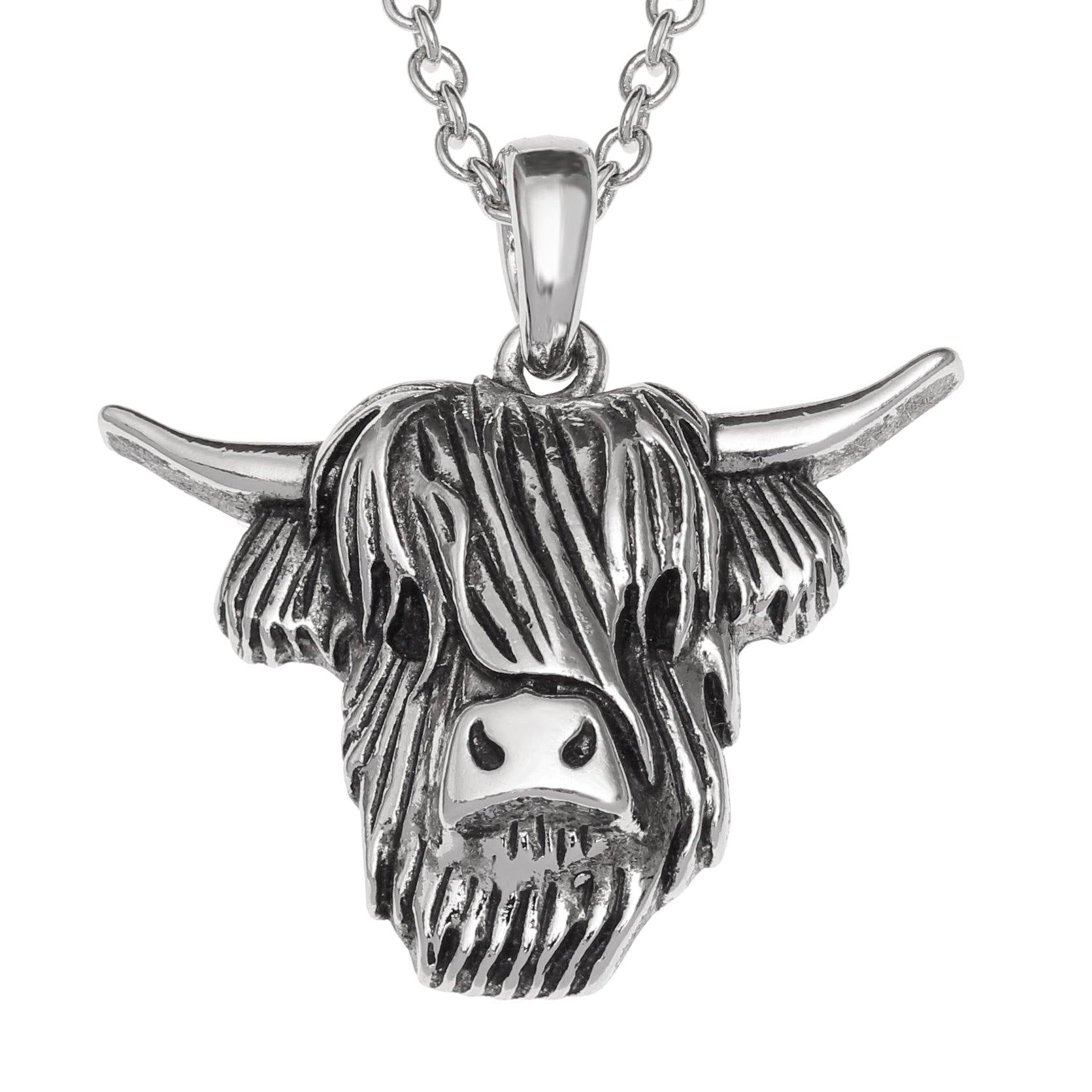 Reeves & Reeves Sterling Silver And Rose Gold Highland Cow Necklace in  Metallic | Lyst UK